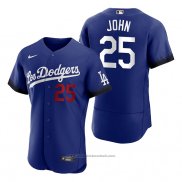 Maglia Baseball Uomo Los Angeles Dodgers Tommy John 2021 City Connect Autentico Blu