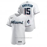 Maglia Baseball Uomo Miami Marlins Brian Anderson Autentico Bianco