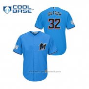 Maglia Baseball Uomo Miami Marlins Derek Dietrich 2019 Allenamento Primaverile Cool Base Blu