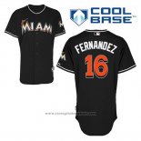 Maglia Baseball Uomo Miami Marlins Jose Fernandez 16 Nero Alternato Cool Base
