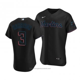 Maglia Baseball Uomo Miami Marlins Monte Harrison Autentico Alternato Nero