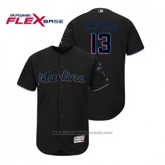 Maglia Baseball Uomo Miami Marlins Starlin Castro Flex Base Autentico Collection Alternato 2019 Nero