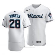 Maglia Baseball Uomo Miami Marlins Trevor Rogers Autentico Home Bianco