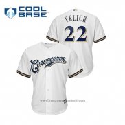 Maglia Baseball Uomo Milwaukee Brewers Christian Yelich Cool Base Home Hispanic Heritage Bianco