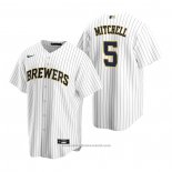 Maglia Baseball Uomo Milwaukee Brewers Garrett Mitchell Replica 2020 Bianco