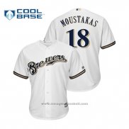 Maglia Baseball Uomo Milwaukee Brewers Mike Moustakas Cool Base Home Bianco