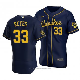 Maglia Baseball Uomo Milwaukee Brewers Pablo Reyes Autentico Alternato Blu