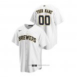 Maglia Baseball Uomo Milwaukee Brewers Personalizzate Replica Alternato Bianco