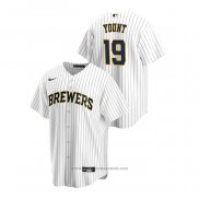 Maglia Baseball Uomo Milwaukee Brewers Robin Yount Replica Alternato Bianco