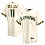 Maglia Baseball Uomo Milwaukee Brewers Rowdy Tellez Replica Bianco