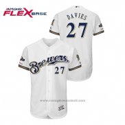 Maglia Baseball Uomo Milwaukee Brewers Zach Davies 2019 Postseason Flex Base Bianco