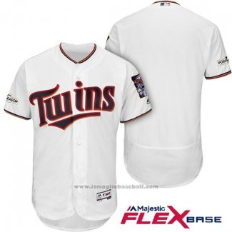 Maglia Baseball Uomo Minnesota Twins 2017 Postseason Bianco Flex Base