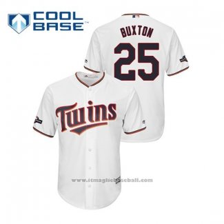 Maglia Baseball Uomo Minnesota Twins Byron Buxton 2019 Postseason Cool Base Bianco