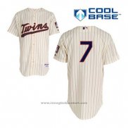 Maglia Baseball Uomo Minnesota Twins Joe Mauer 7 Crema Alternato Cool Base