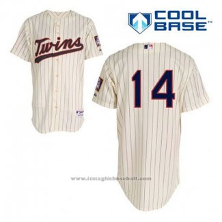 Maglia Baseball Uomo Minnesota Twins Kent Hrbek 14 Crema Alternato Cool Base