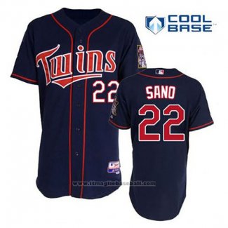 Maglia Baseball Uomo Minnesota Twins Miguel Sano 22 Blu Alternato Home Cool Base