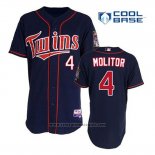 Maglia Baseball Uomo Minnesota Twins Paul Molitor 4 Blu Alternato Home Cool Base