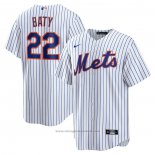 Maglia Baseball Uomo New York Mets Brett Baty Replica Bianco Blu