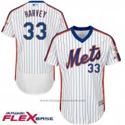Maglia Baseball Uomo New York Mets Matt Harvey Flex Base Bianco