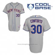 Maglia Baseball Uomo New York Mets Michael Conforto 30 Grigio Cool Base