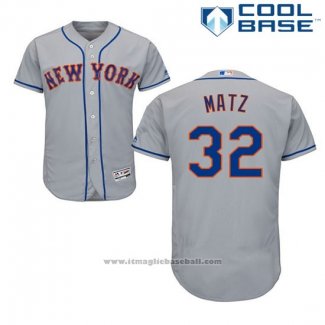 Maglia Baseball Uomo New York Mets Steven Matz Grigio Cool Base