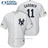 Maglia Baseball Uomo New York Yankees 2017 Postseason Brett Gardner Bianco Cool Base