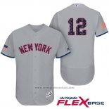 Maglia Baseball Uomo New York Yankees 2017 Stelle e Strisce Chase Headley Grigio Flex Base