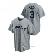 Maglia Baseball Uomo New York Yankees Babe Ruth Cooperstown Collection Road Grigio