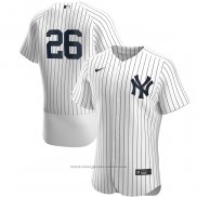 Maglia Baseball Uomo New York Yankees Dj Lemahieu Primera Autentico Bianco