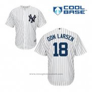 Maglia Baseball Uomo New York Yankees Don Larsen 18 Bianco Home Cool Base