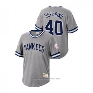 Maglia Baseball Uomo New York Yankees Luis Severino Cooperstown Collection Grigio