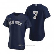 Maglia Baseball Uomo New York Yankees Mickey Mantle Autentico Alternato 2020 Blu