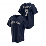 Maglia Baseball Uomo New York Yankees Mickey Mantle Replica Alternato Blu