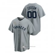 Maglia Baseball Uomo New York Yankees Personalizzate Cooperstown Collection Road Grigio