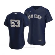 Maglia Baseball Uomo New York Yankees Zack Britton Autentico Alternato Blu