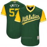 Maglia Baseball Uomo Oakland Athletics 2017 Little League World Series Josh Smith Verde