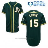 Maglia Baseball Uomo Oakland Athletics Brett Lawrie 15 Verde Alternato Cool Base