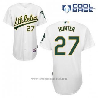 Maglia Baseball Uomo Oakland Athletics Catfish Hunter 27 Bianco Home Cool Base