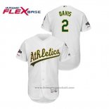 Maglia Baseball Uomo Oakland Athletics Khris Davis 2019 Postseason Flex Base Bianco