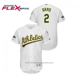 Maglia Baseball Uomo Oakland Athletics Khris Davis 2019 Postseason Flex Base Bianco