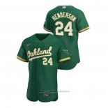 Maglia Baseball Uomo Oakland Athletics Rickey Henderson Autentico 2020 Alternato Verde