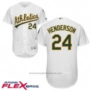Maglia Baseball Uomo Oakland Athletics Rickey Henderson Bianco Flex Base