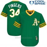 Maglia Baseball Uomo Oakland Athletics Rollie Fingers Verde Cool Base