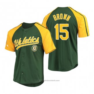 Maglia Baseball Uomo Oakland Athletics Seth Brown Replica Button Down Raglan Verde