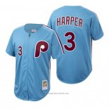 Maglia Baseball Uomo Philadelphia Phillies Bryce Harper Autentico Cooperstown Collection Blu