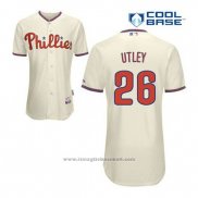 Maglia Baseball Uomo Philadelphia Phillies Chase Utley 26 Crema Alternato Cool Base