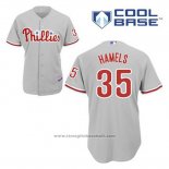 Maglia Baseball Uomo Philadelphia Phillies Cole Hamels 35 Grigio Cool Base