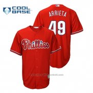 Maglia Baseball Uomo Philadelphia Phillies Jake Arrieta Cool Base Fashion Rosso