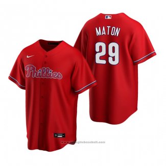 Maglia Baseball Uomo Philadelphia Phillies Nick Maton Replica Alternato Rosso