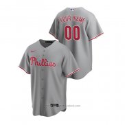 Maglia Baseball Uomo Philadelphia Phillies Personalizzate Replica Road Grigio